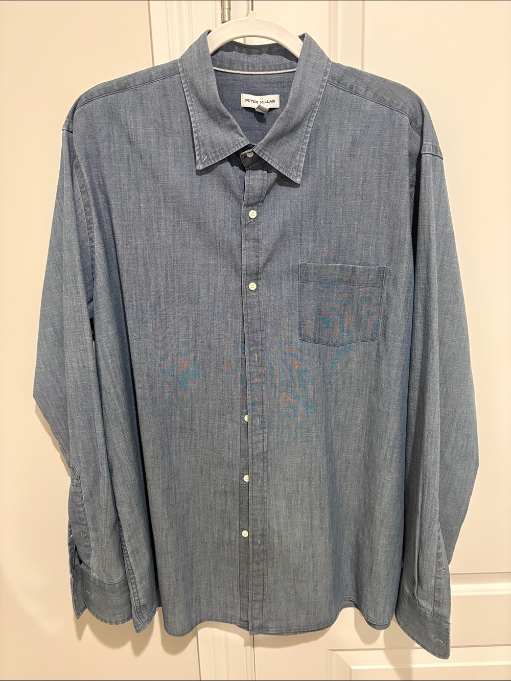 Peter Millar Light Blue Denim-Style Button Down Shirt